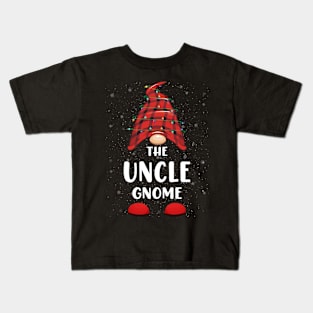 Uncle Gnome Red Buffalo Plaid Christmas Pajama Matching Family Kids T-Shirt